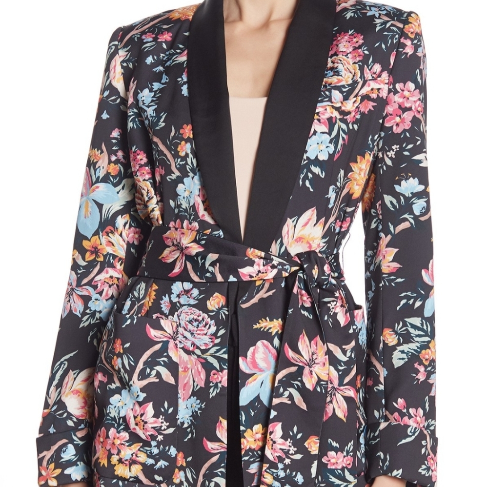 French Connection | Floral Satin Tie Waist Jacket